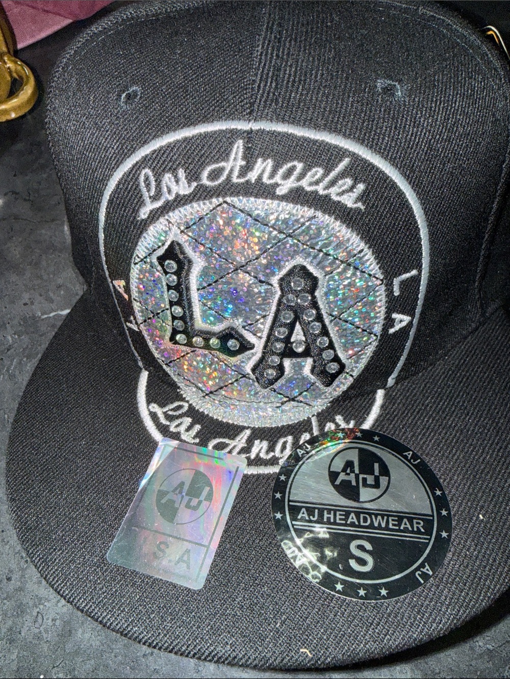 adidas Black Kids Snapback Hat with Holographic LA Patch